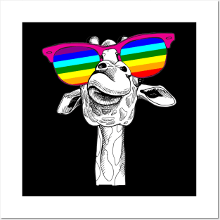 Giraffe Gay Pride Flag Sunglasses LGBTQ Gift Tank Top Posters and Art